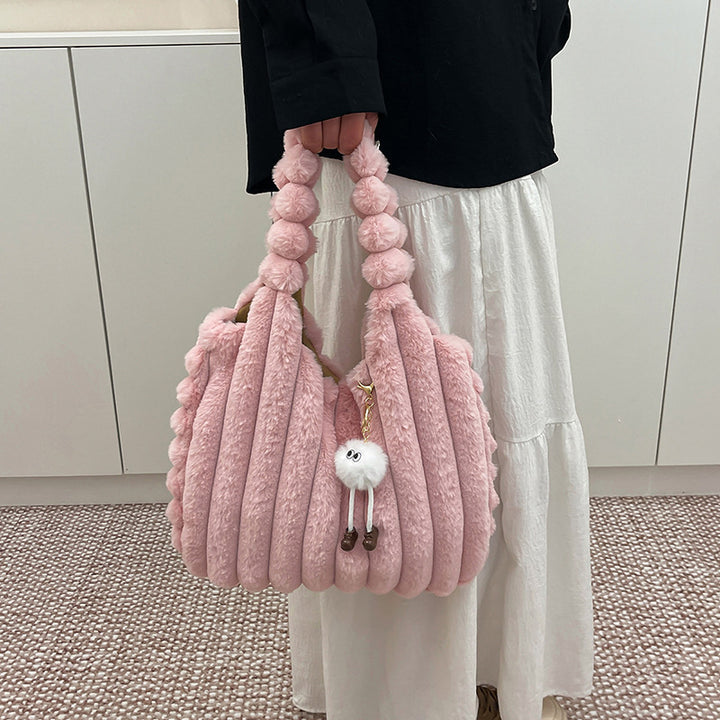 Plüsch Übergroße Schultertasche