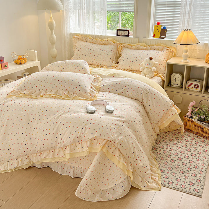 Verspieltes Polka Dot Bettwäsche Set