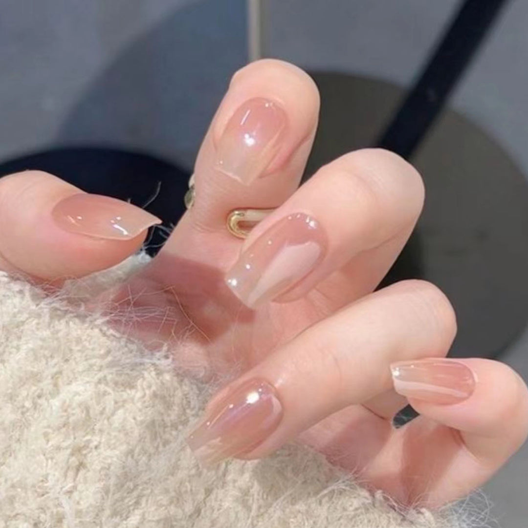 Langanhaltendes glänzendes Press-On-Nagelset