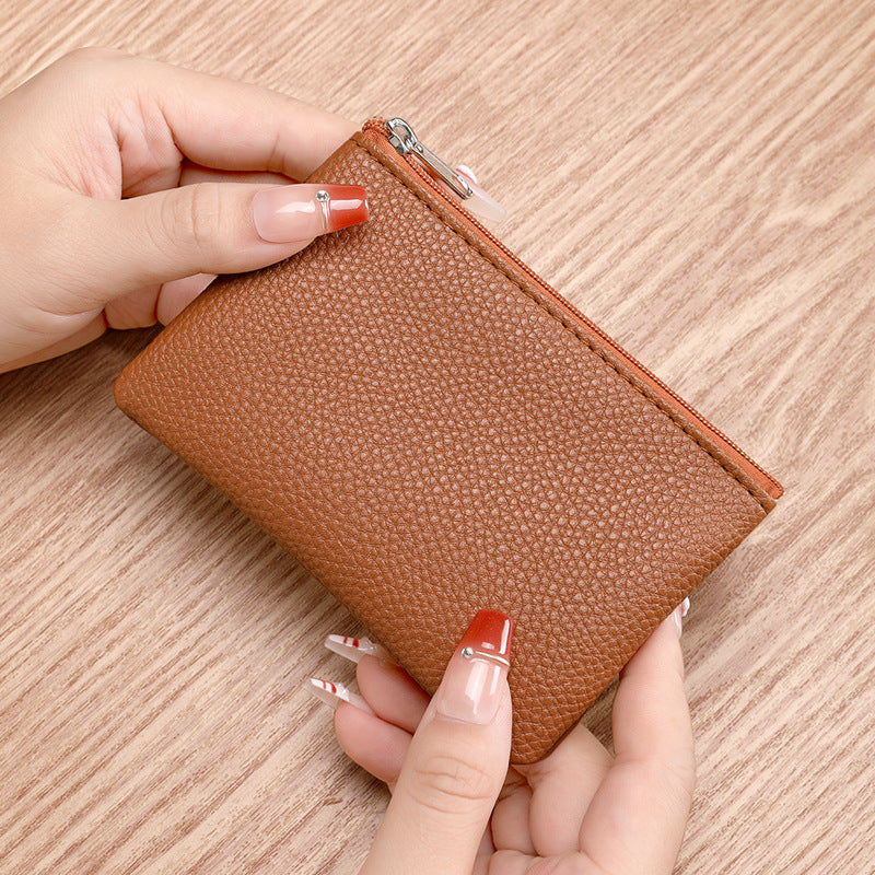 Premium Leder Reißverschluss Münztasche