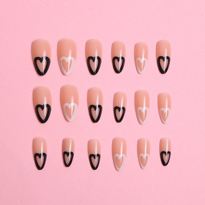 Blumen dekoriertes Press-On Nagelset Karnz