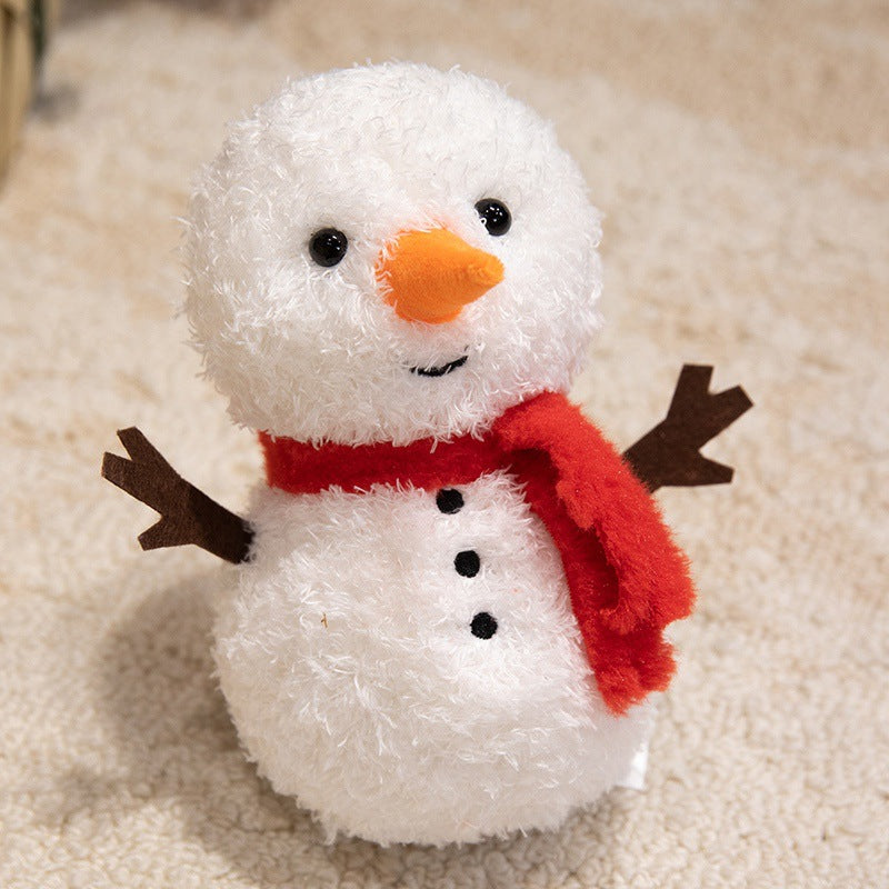 Plüsch Schneemann Feiertags Dekorativer Tischspielzeug mit Schal & Filz Zweigarmen Karnz