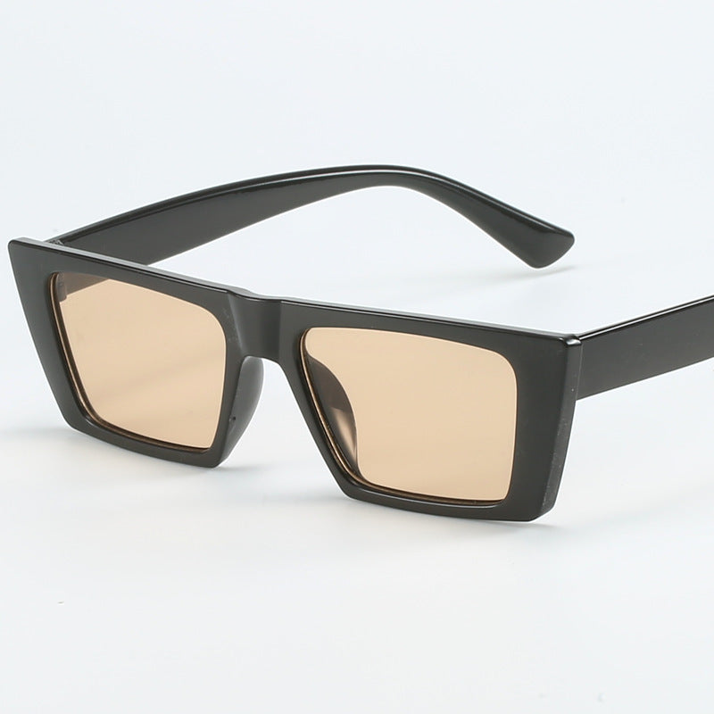 Damen geometrische Sonnenbrille mit trendigem, eckigem Rahmen Karnz