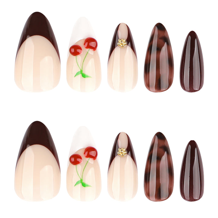 Künstliche Nagelkunst mit kirschblüten Design Karnz
