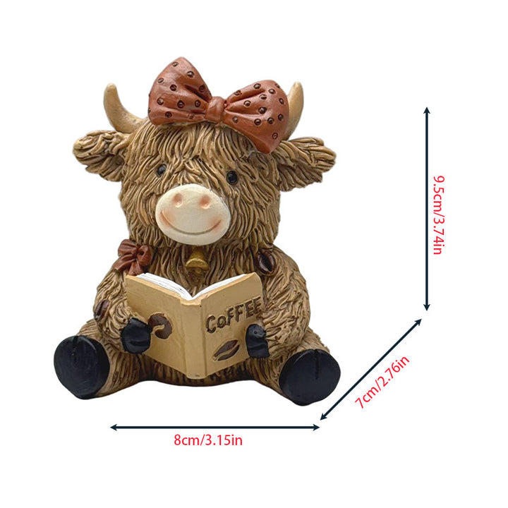 Dekorative Highland-Rind Kaffeefigur Karnz