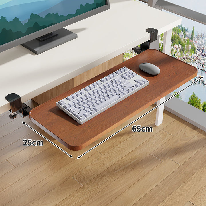 Unter-Desk Herausziehbare Tastaturablage mit Klemmbefestigung und ergonomischer Holzplatte