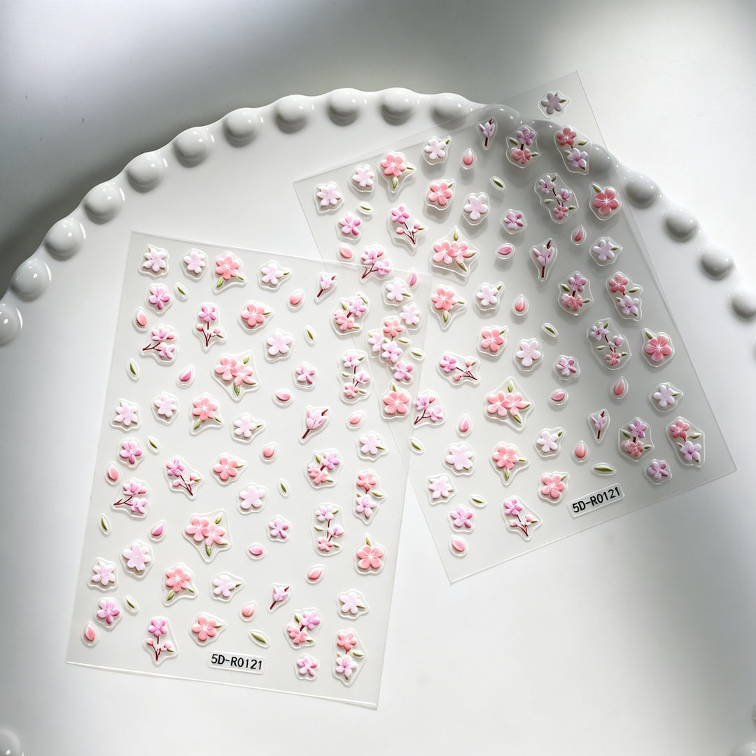 Dekorative 3D Blüten- und Schmetterling-Nagelkunst Charms