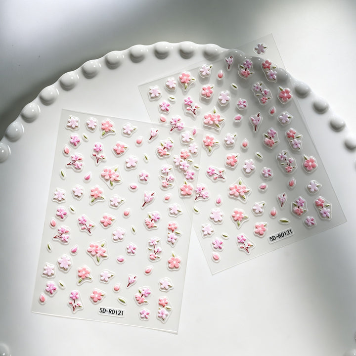 Dekorative 3D Blüten- und Schmetterling-Nagelkunst Charms