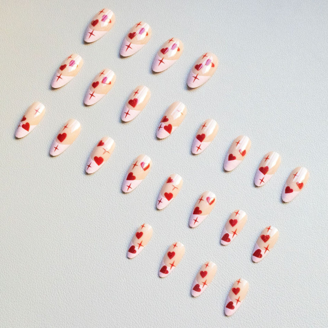 Herz-Motiv Acryl Nagelkunst Set