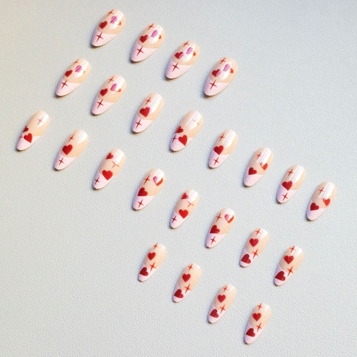 Herz-Motiv Acryl Nagelkunst Set