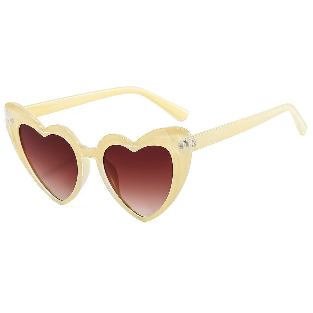Damen modische Herz-Sonnenbrille mit UV-Schutz Karnz