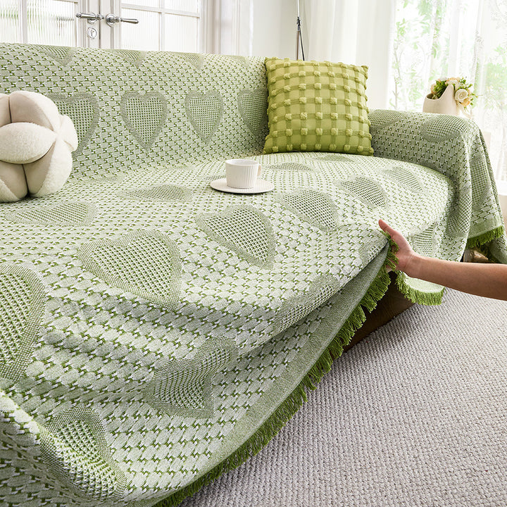 Gemütliche Herzmuster Sofa-Wurfdecke