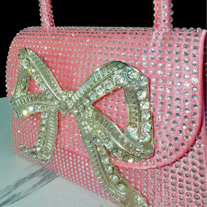 Rhinestone Schleifen-Clutch