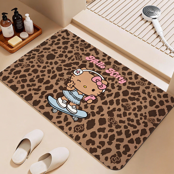 Leopard Print Hello Kitty Dekorative Teppichmatte