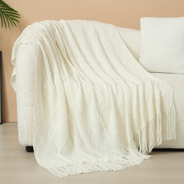 Gemütliche gestrickte Wurfdecke