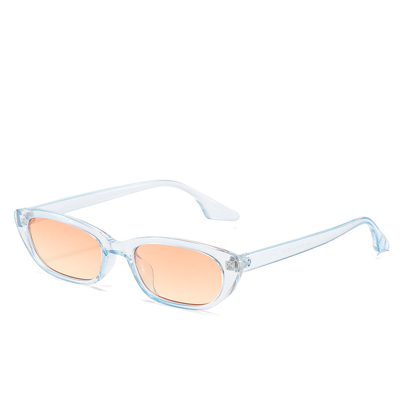 Damen moderne Sonnenbrille im angesagten Cat-Eye-Stil mit transparentem Rahmen Karnz