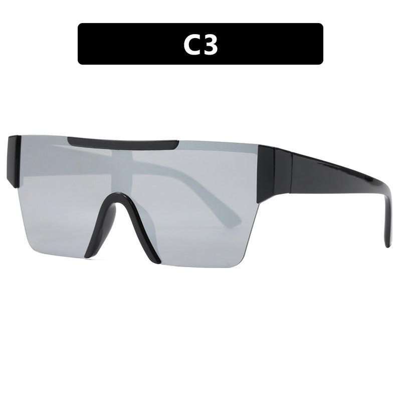 Damen futuristische Sportsonnenbrille mit UV-Schutz und breiter Gläserfläche Karnz