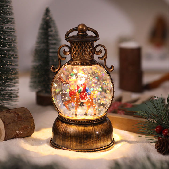 Nostalgische Weihnachtslaterne mit beweglicher Schneemann-Szene Karnz