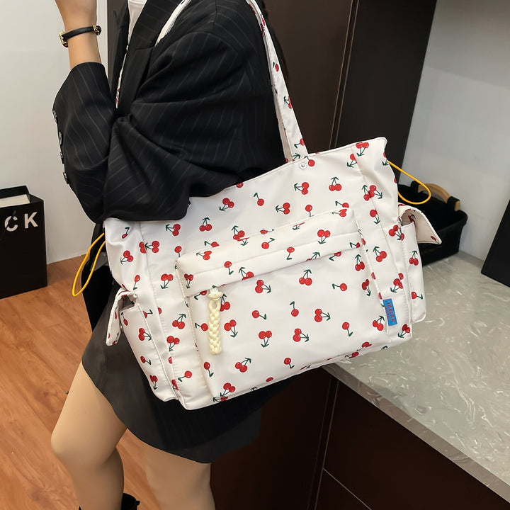 Cherry Print Mehrfach-Taschen Tragetasche Karnz