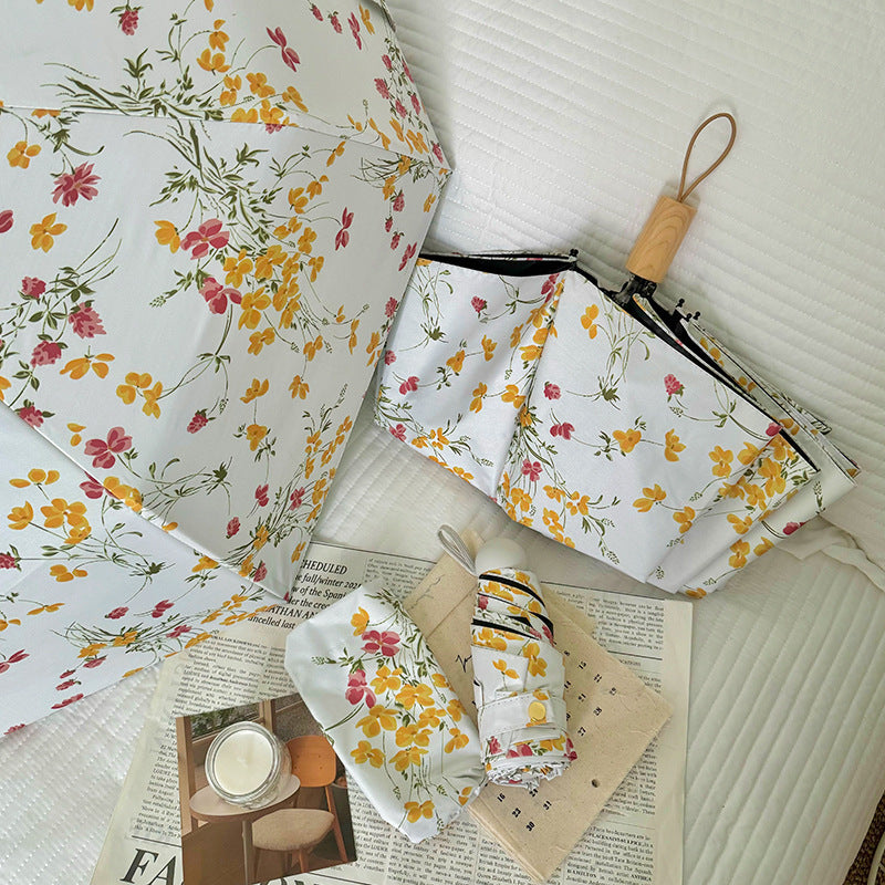 Damen Faltbarer Sonnenschutzschirm mit Blumendesign Karnz
