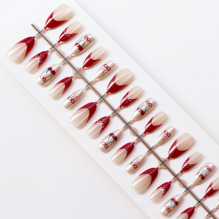 Chic Vintage-inspirierte Press-On Nagel Set