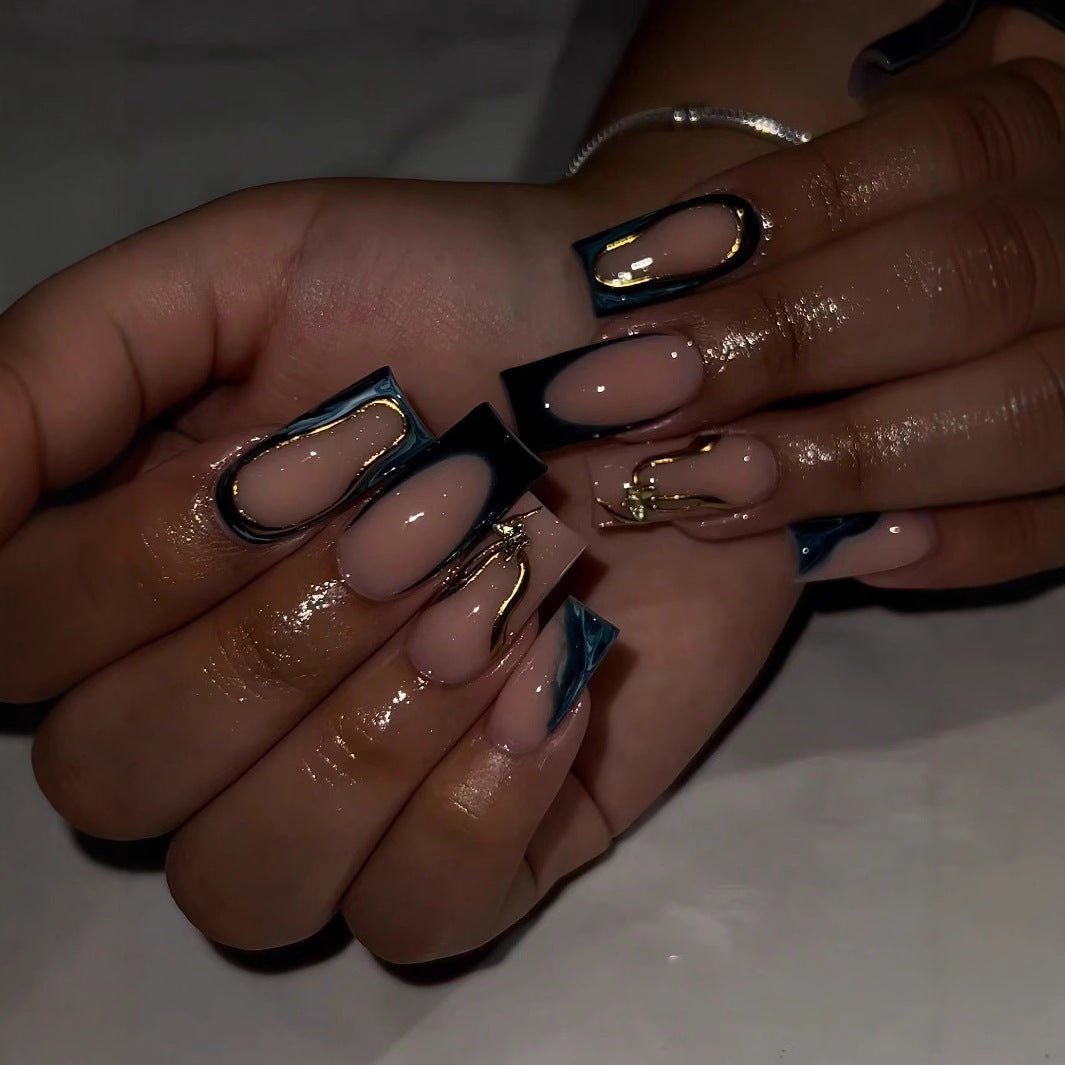 Designer Geometrische Press-On Nagelkunst Karnz
