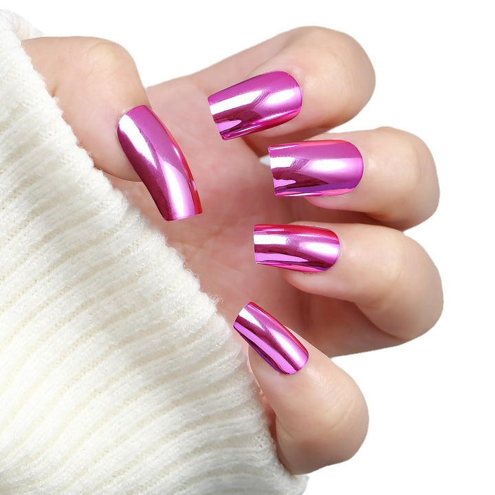Chrome Finish Press-On Nails Karnz