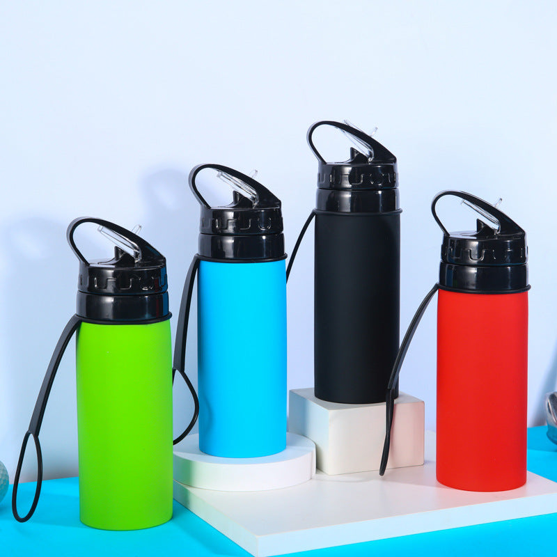 Damen Faltbare Sport-Trinkflasche mit integriertem Strohhalm Karnz