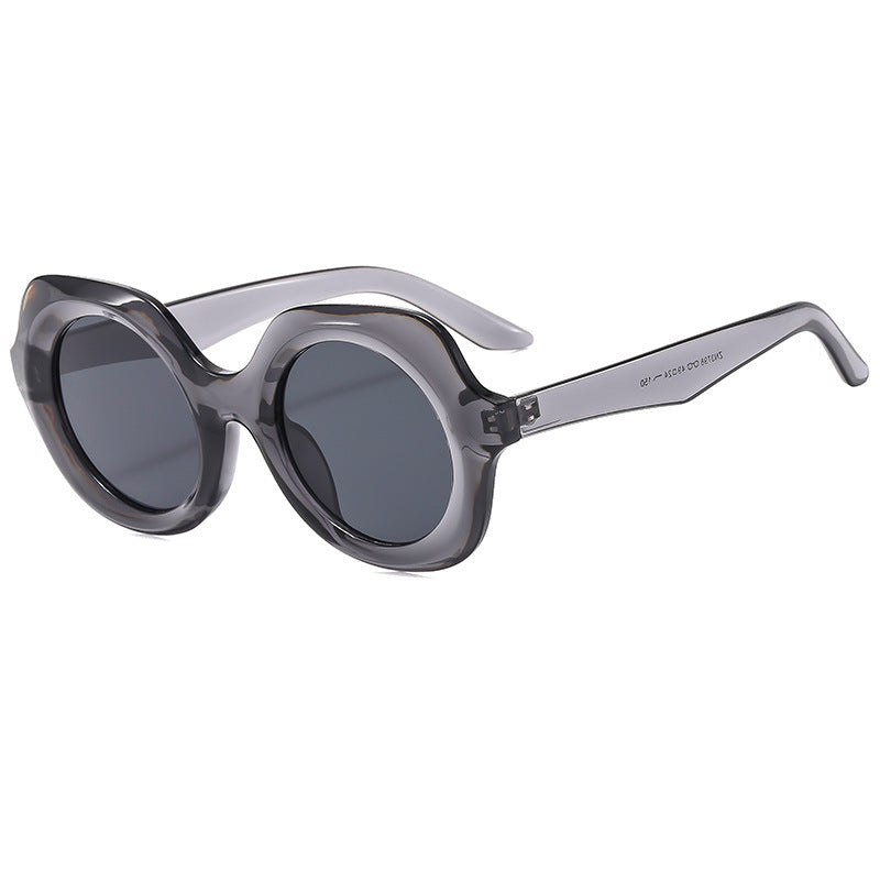 Damen oversized Sonnenbrille mit stilvollen, geschwungenen Rahmen Karnz
