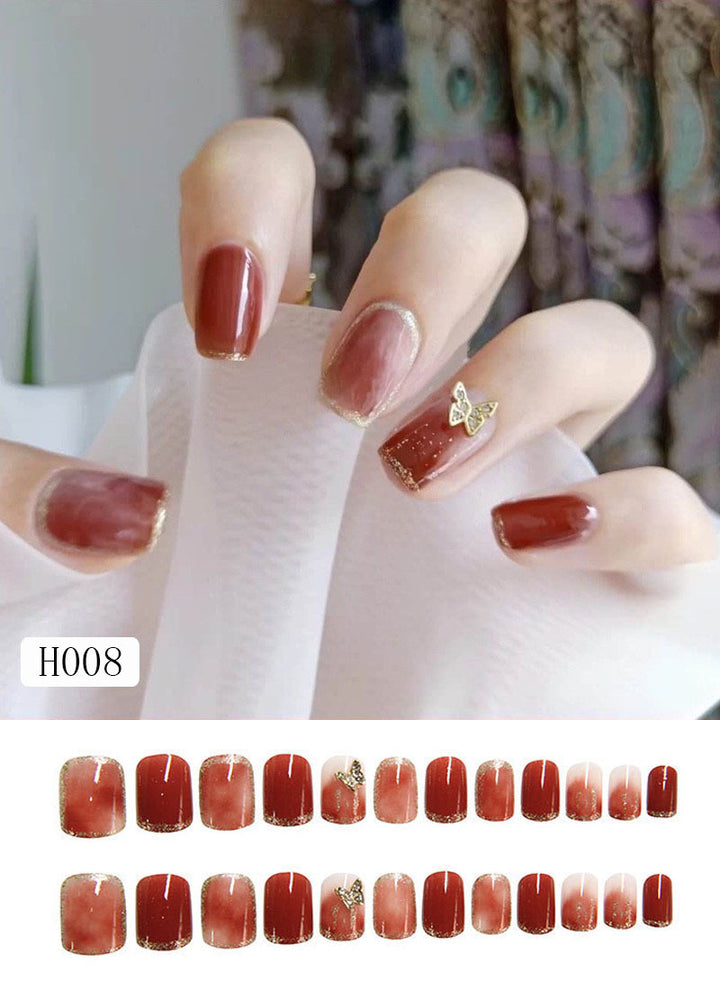 Künstliche Nagelspitzen mit Schleifen-Design Karnz