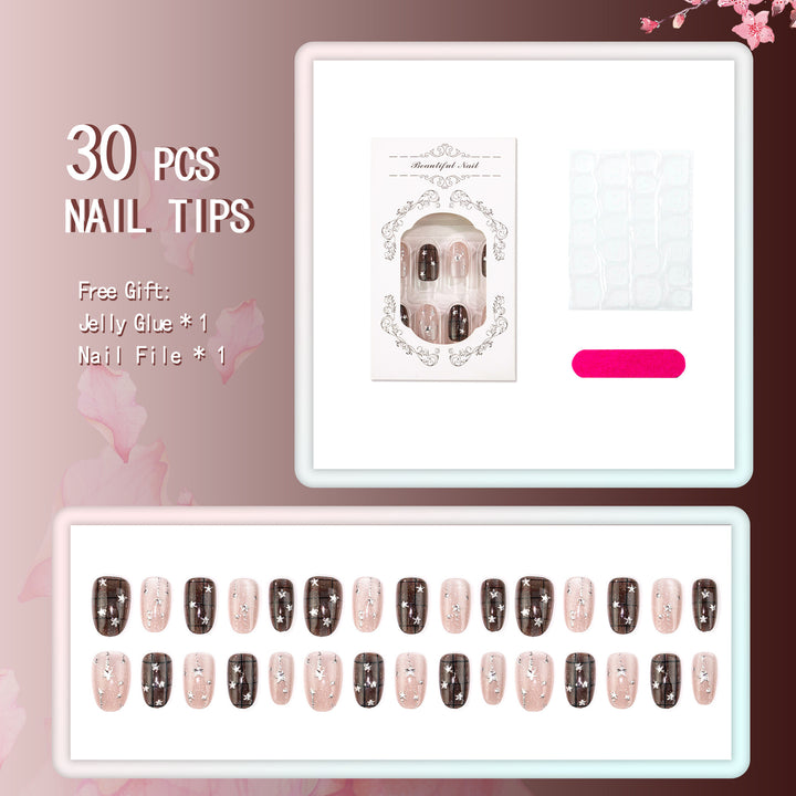 Künstlerisches Sternenhimmel Design Press-On Nagelset