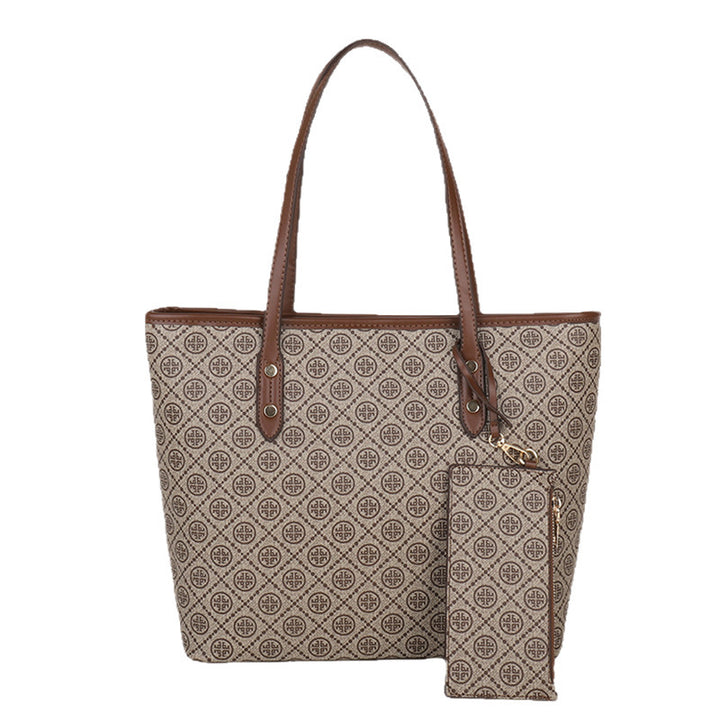 Geometrisch gemustertes Tote Bag mit abnehmbarem Reißverschlussetui
