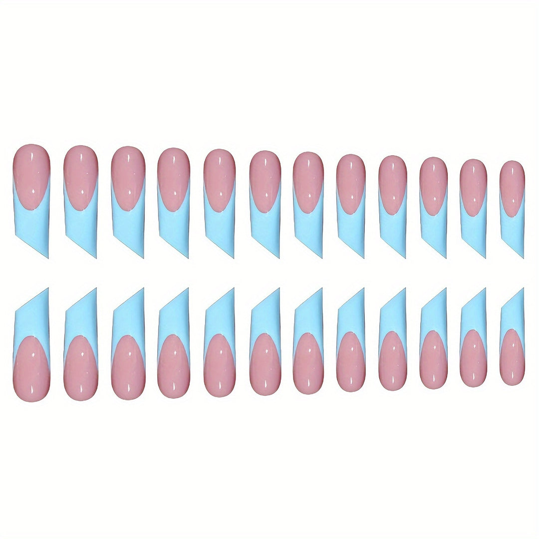 Moderne Geometrische Press-On Nagelkunst Karnz