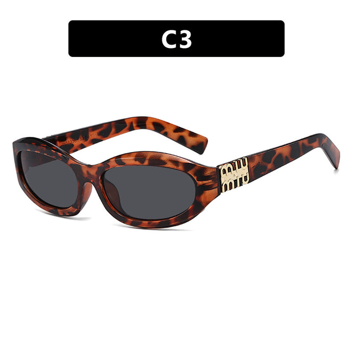 Damen modische Sonnenbrille im geschwungenen Design mit luxuriösen Details Karnz