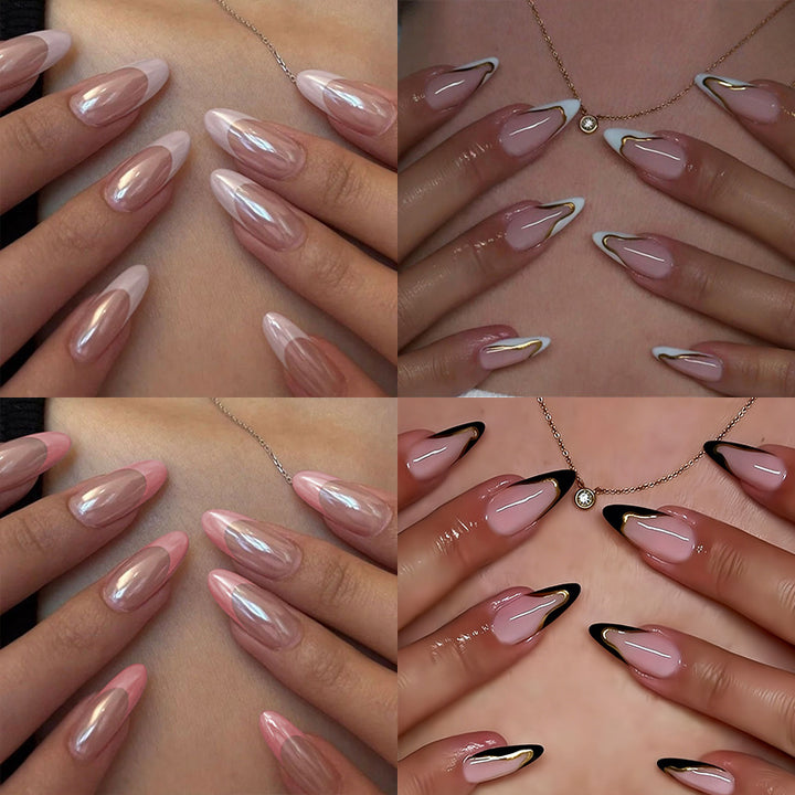 Kunstnagelset mit glamurösen 3D-Blütenapplikationen und eleganten Farbverläufen Karnz