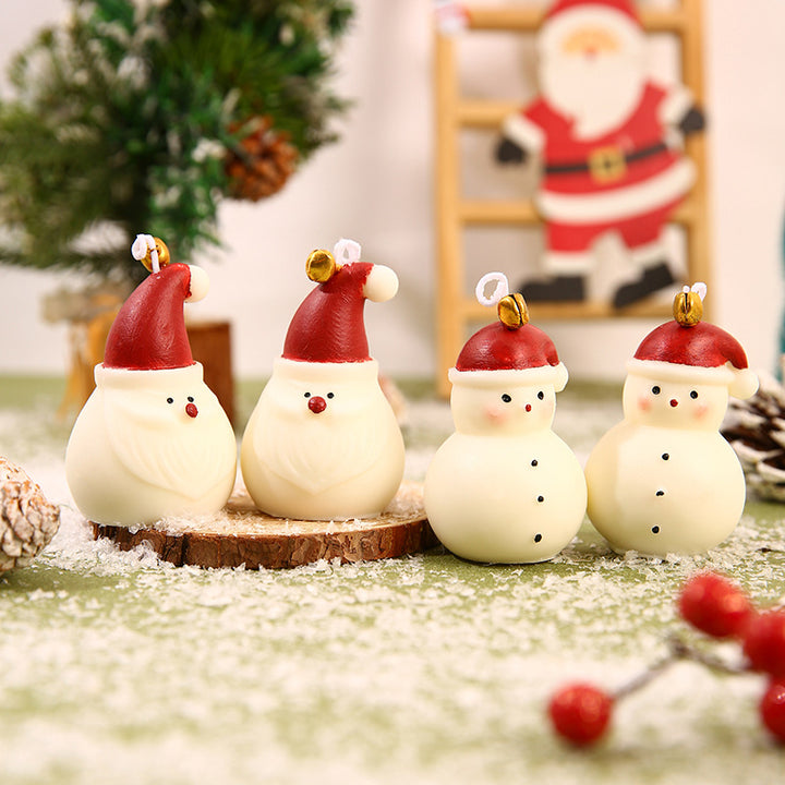 Mini Handgegossene Santa Figurine Dekorative Wachskerze