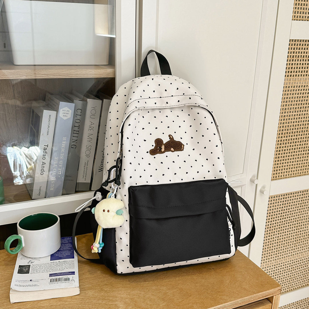 Verspielter gepunkteter animierter Rucksack Karnz
