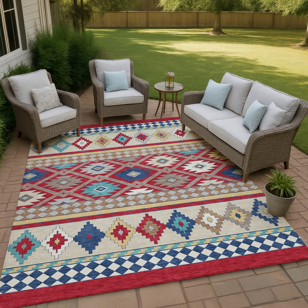Geometrisches Muster Outdoor-Teppich