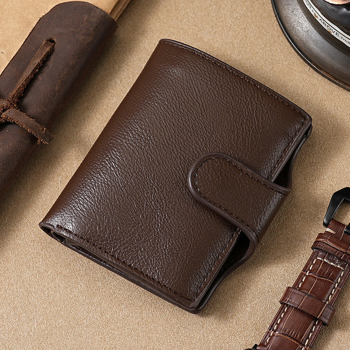 Slim Leder Dreifach Brieftasche