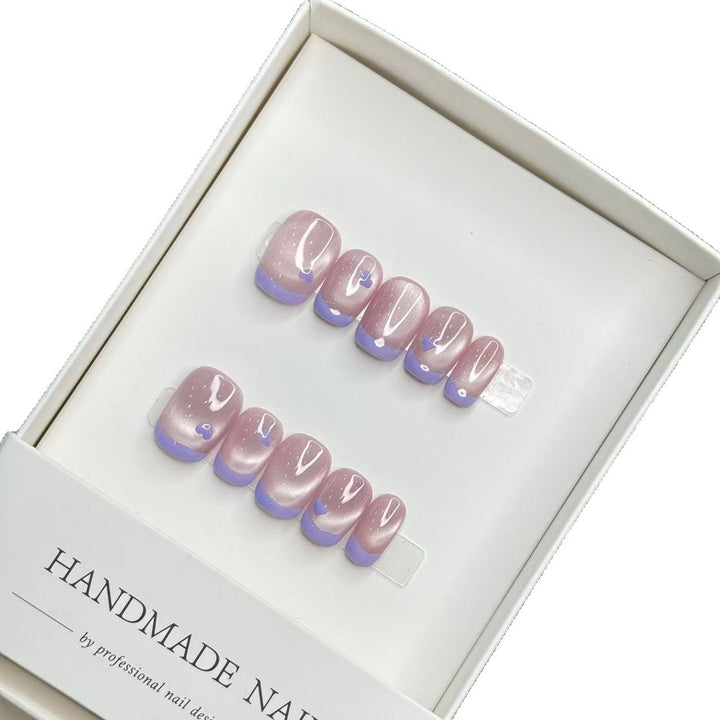 Handgemachtes Press-On Nagelkunstset mit elegantem Ombre-Finish