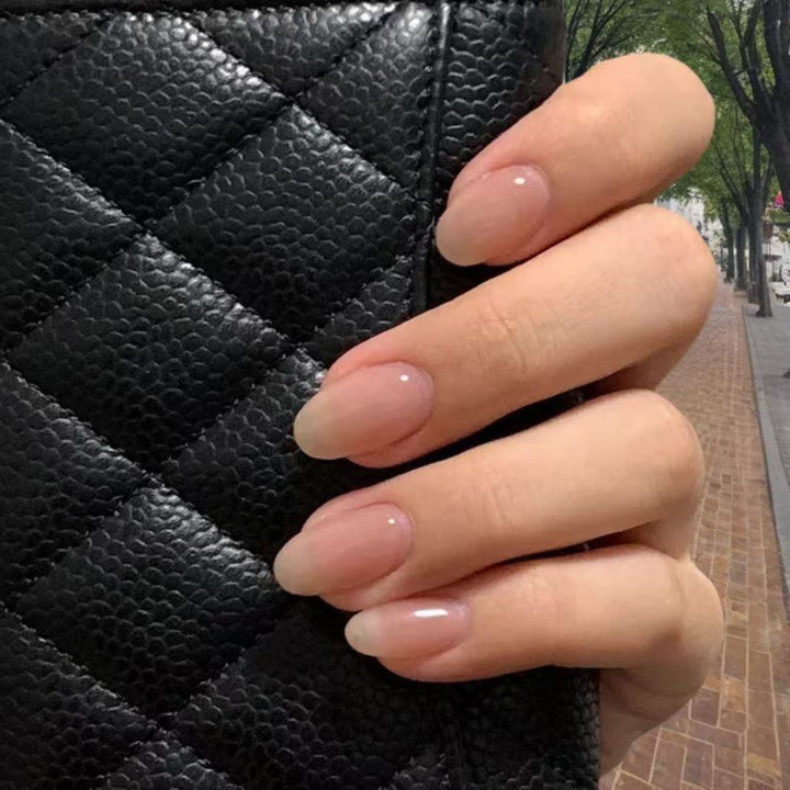 Natürliche glänzende mandelförmige Press-On-Nagelspitzen Karnz