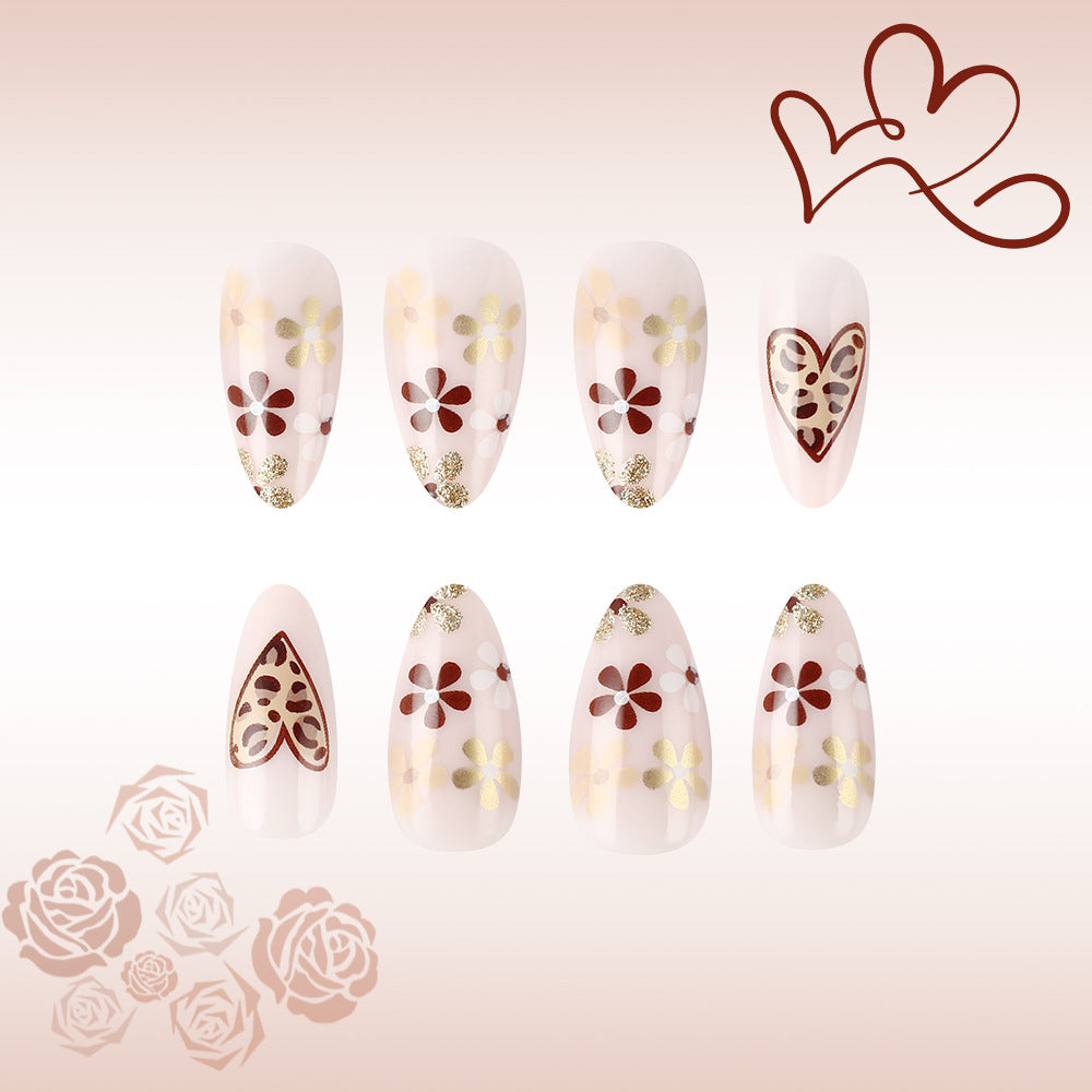 Künstlerisches Blumen-Design Press-On Nägel Karnz