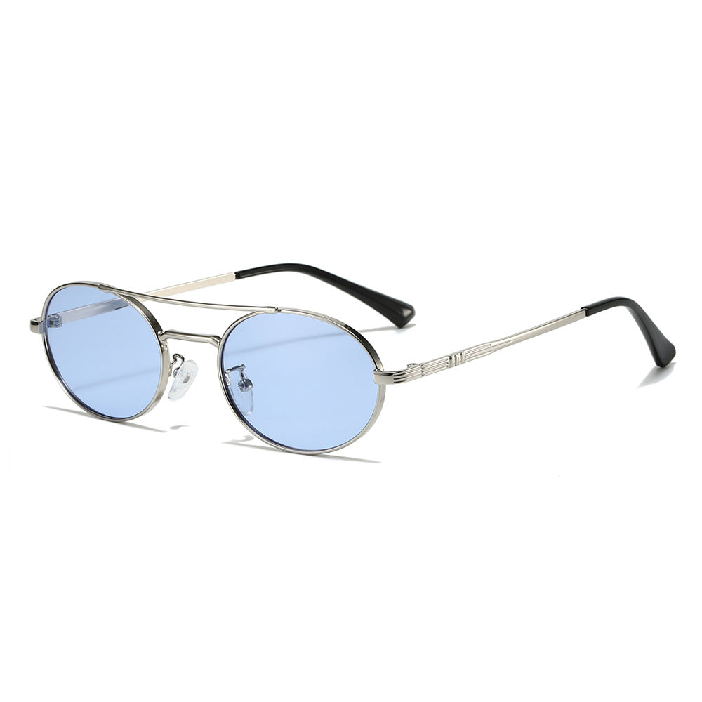 Damen Modische Oval-Sonnenbrille im minimalistischem Design Karnz