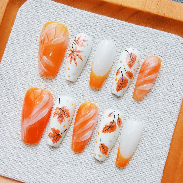Herbst-Themen Künstlerisches Press-On Nagelset Karnz