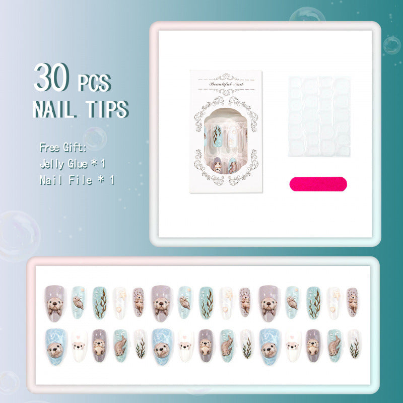 Künstlerisches Tiermotiv Press-On Nail Set