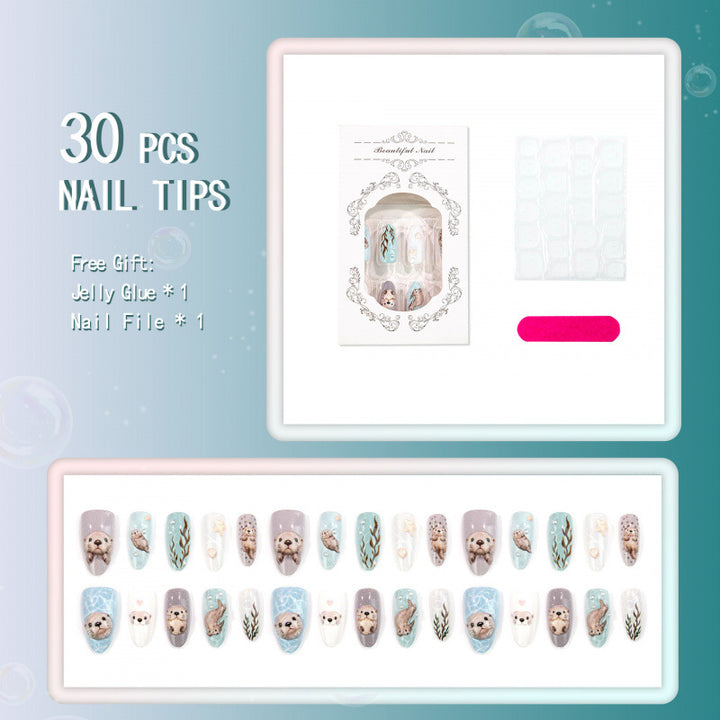 Künstlerisches Tiermotiv Press-On Nail Set
