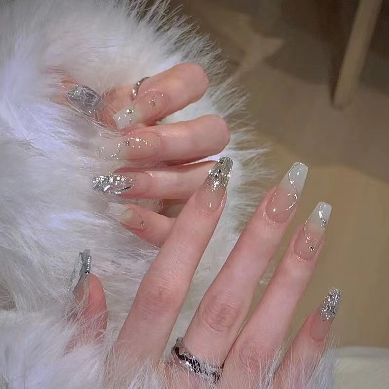 Glamouröse mit Strass besetzte Press-On Nagelset