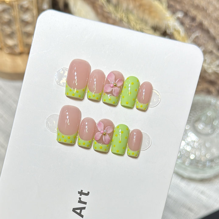 Acryl Floral Design Press-On Nagel Set Karnz