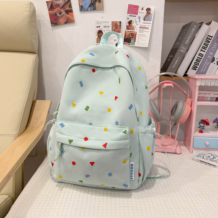 Stylische Mehrfarbige-Pünktchen-Rucksack Karnz