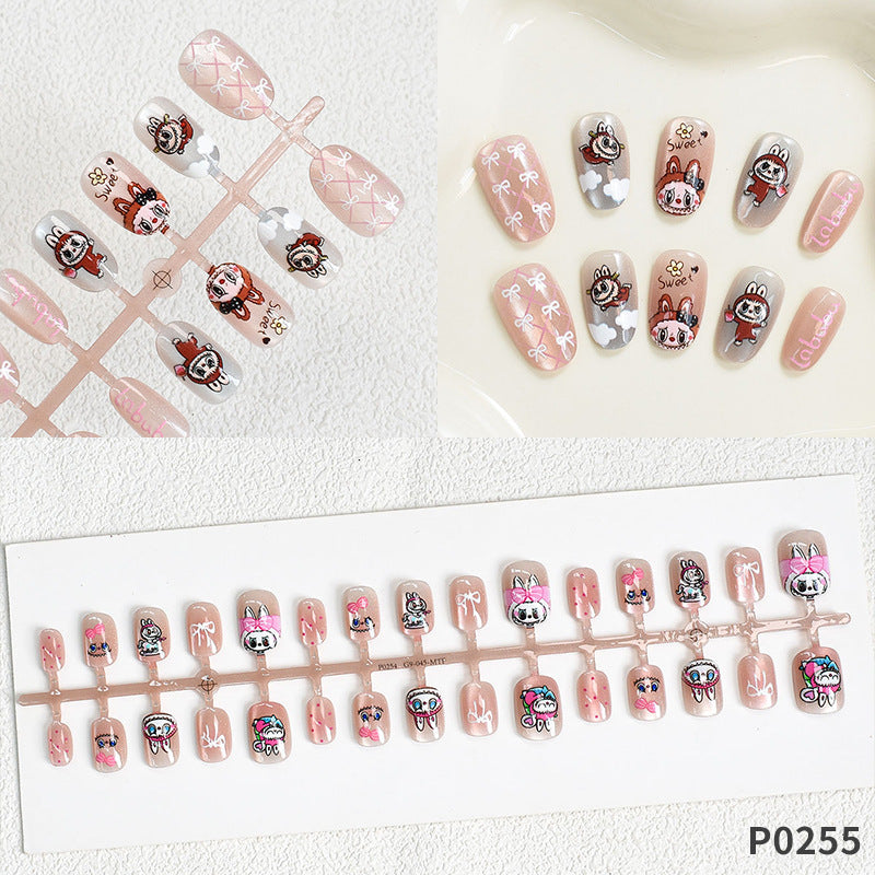 Verspielte Themen Press-On Nagelkunst Karnz